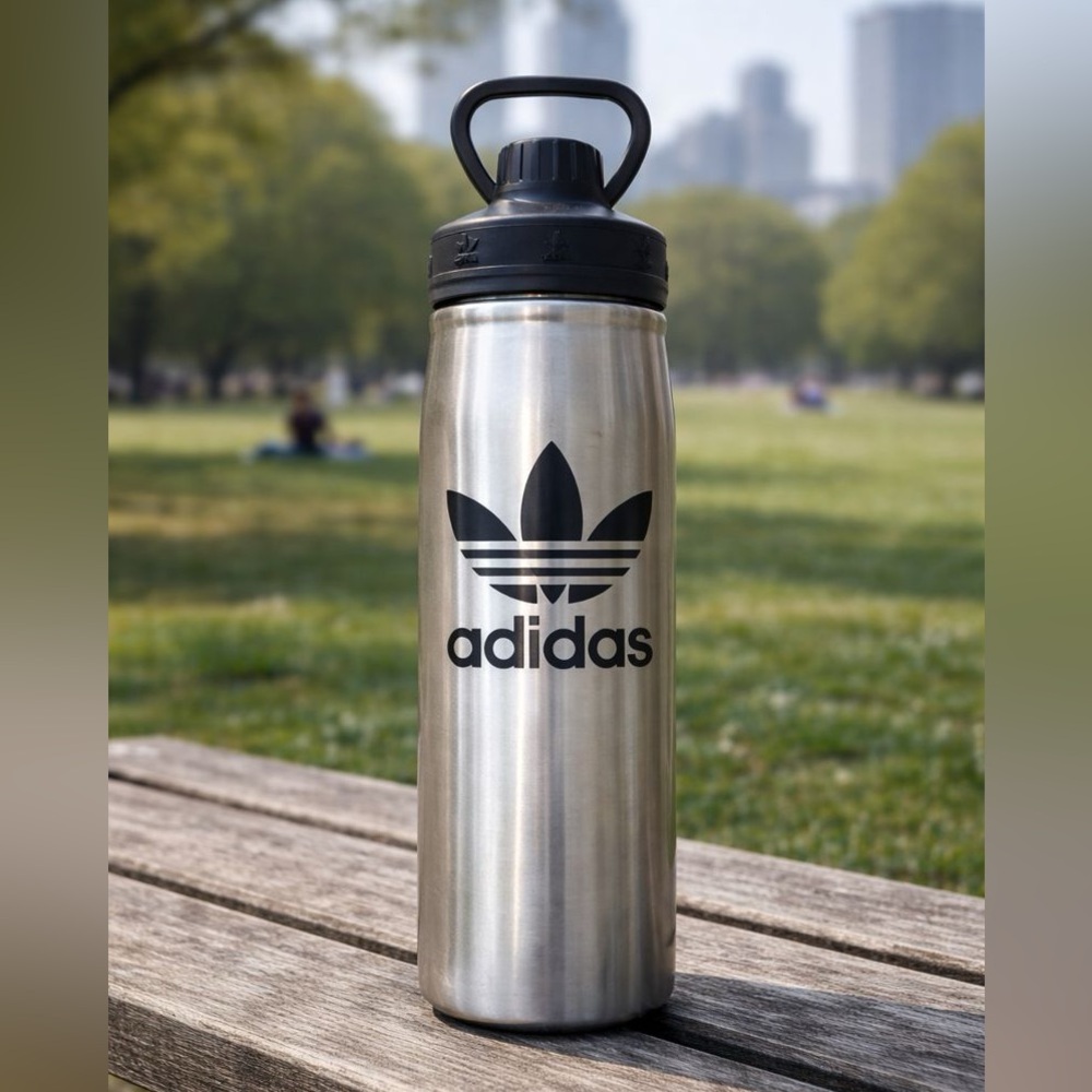Adidas Silver Aluminum Thermos w/Lid - NWOT(?)